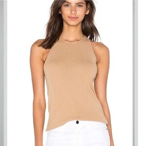 New A.L.C. Nello Ribbed Trim Racerback Tank Top S